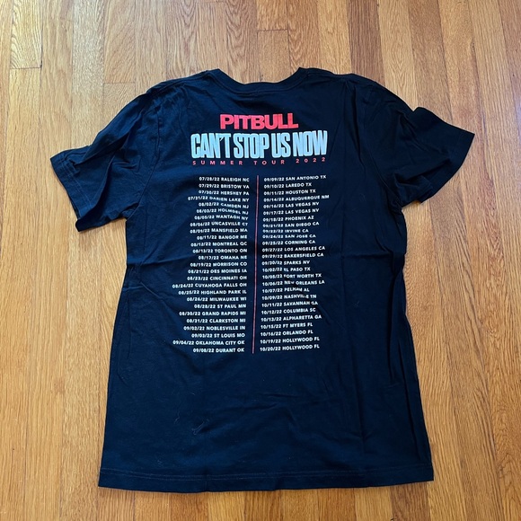 Pit Bull Can’t Stop Us Now Summer Tour 2022 Short Sleeve Black T shirt Large - Picture 3 of 4